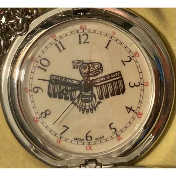 Vintage Metal Pocket Watch, Founding Fathers, Native, Clock, Time Piece, - Picture 5 of 5
